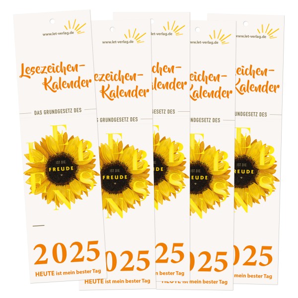 Lesezeichenkalender 2025 - 5er-Set